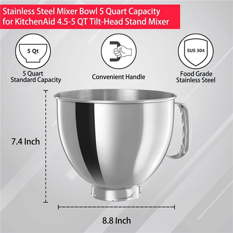 A78E 3X ステンレス製ミキサーボウル（キッチンエイド  - Kitchenaid Mixer Artisan 5Qt のレビューと価格